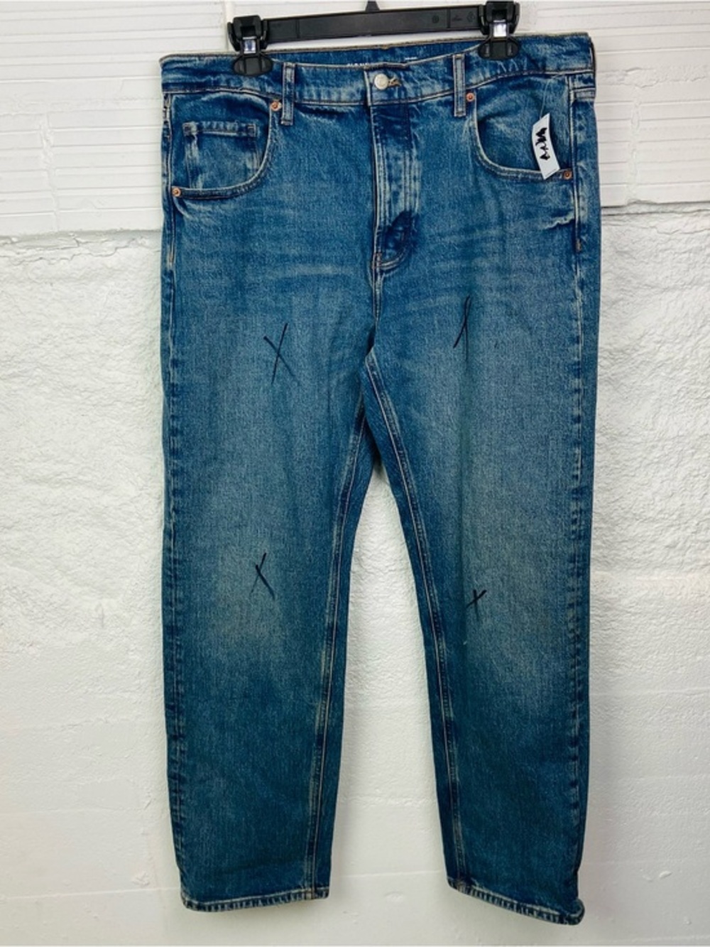 NWT Old navy mid-rise the slouchy straight leg cotton stretch jeans size 12